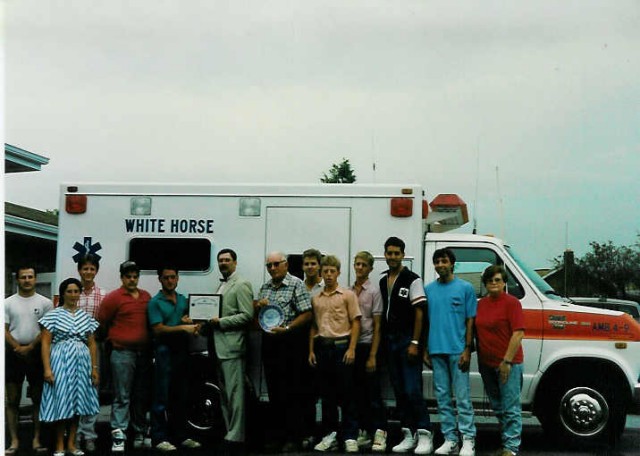 Ambulance 4-9's crew accepts the state Voluntary Ambulance Service Certification... 7/9/91